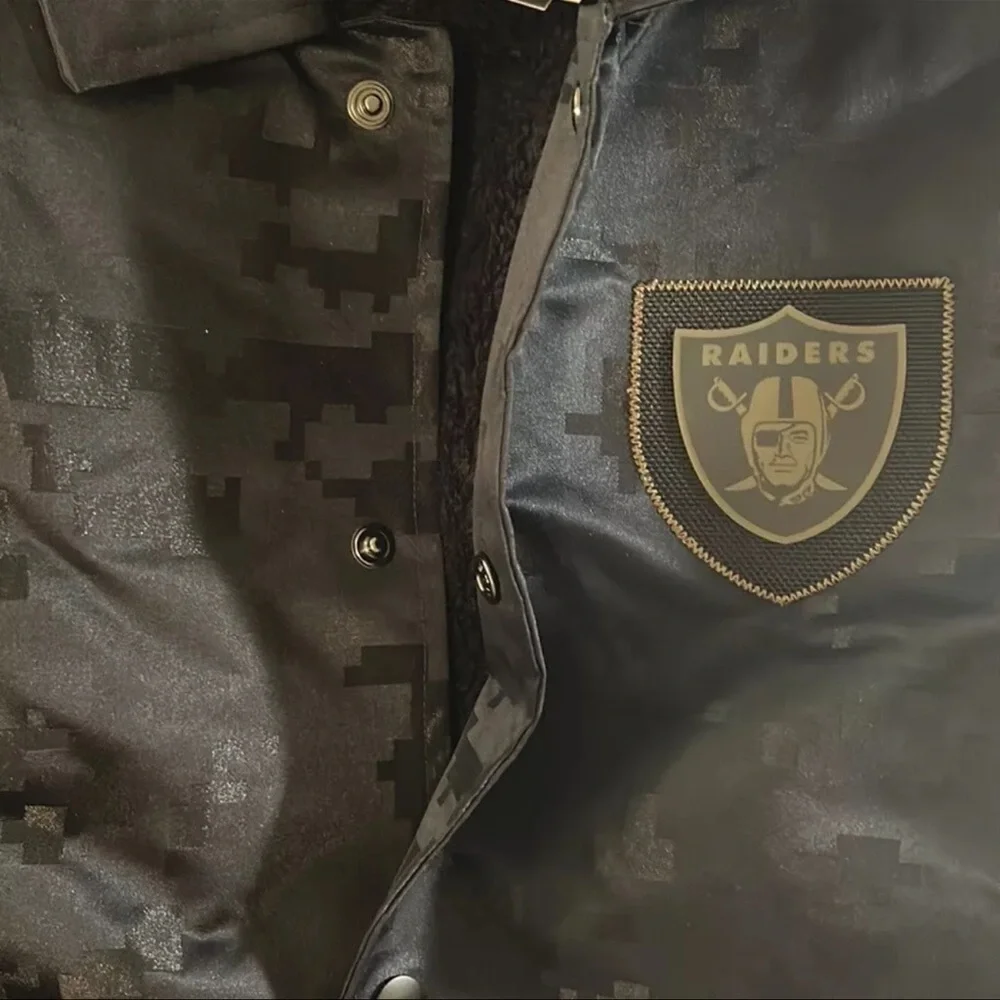 Nike NFL Raiders x Salute to Service Fur Lined Jacket Men's Black Size S NWT